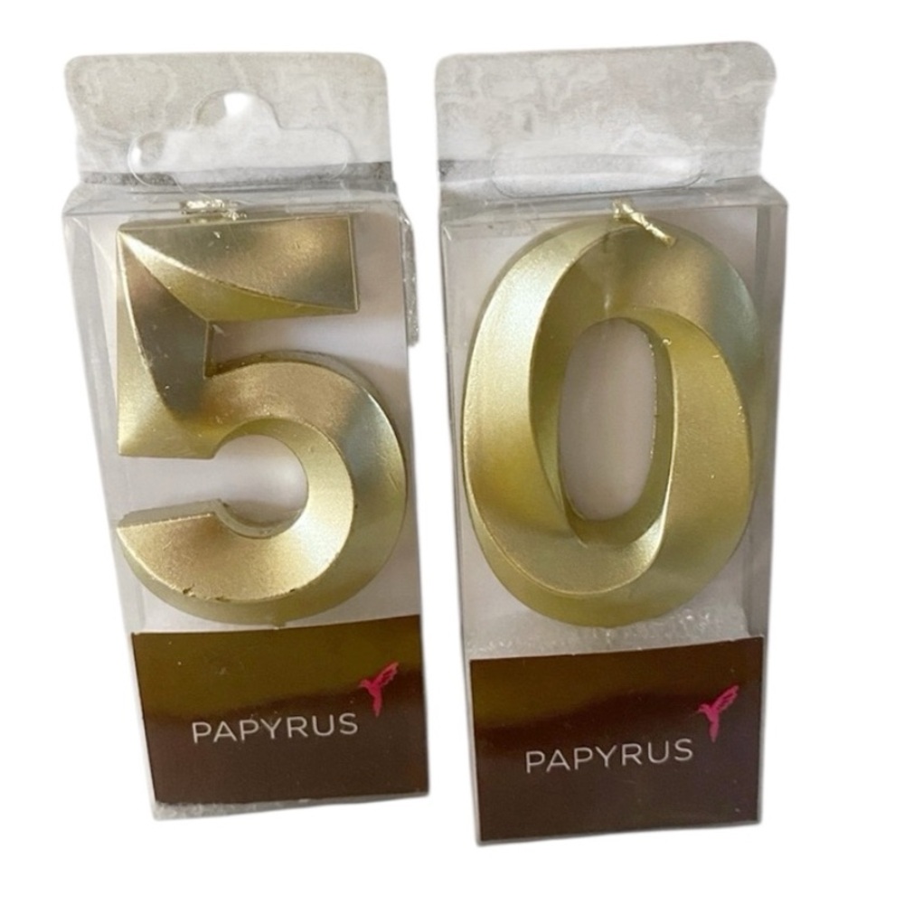 Papyrus Gold Number Candles 5 and 0